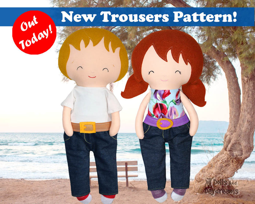 New Doll Trousers Sewing Pattern PLUS Halloween Sale!