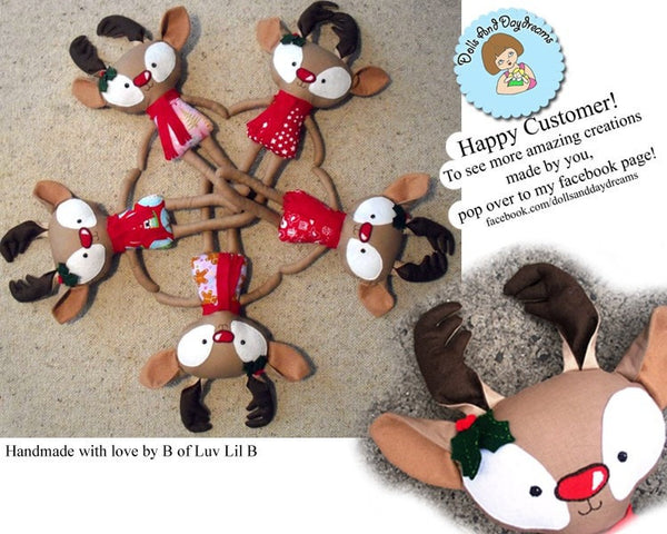 Rudolph Reindeer Sewing Pattern - Dolls And Daydreams - 5