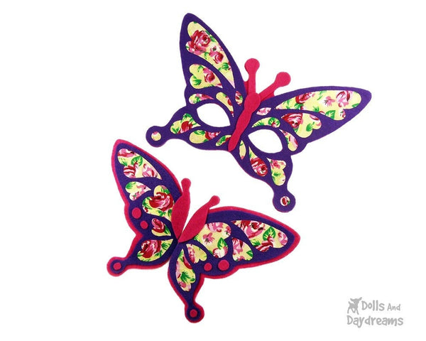 Butterfly Mask & Wing Pattern - Dolls And Daydreams - 2