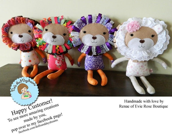 Lion Sewing Pattern - Dolls And Daydreams - 5