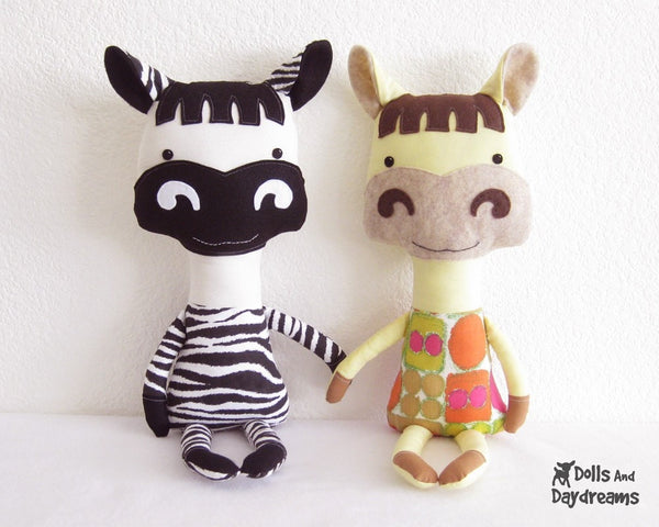 Horse and Zebra Sewing Pattern - Dolls And Daydreams - 2