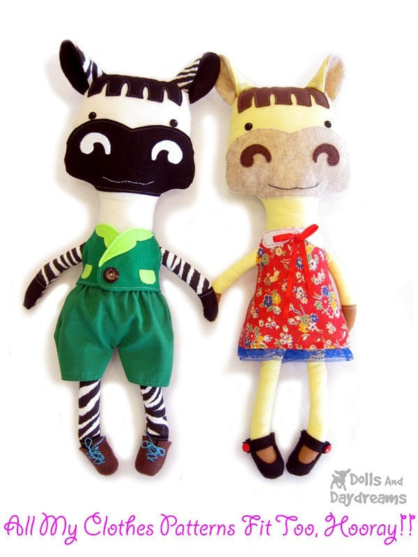 Horse and Zebra Sewing Pattern - Dolls And Daydreams - 6