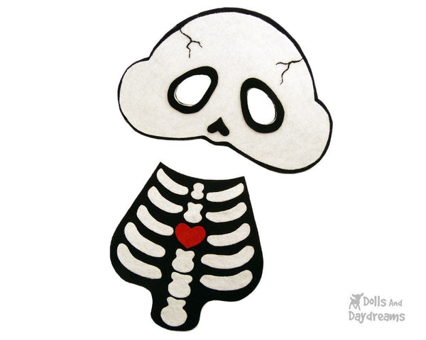 Skeleton Mask & Necklace Pattern - Dolls And Daydreams - 2