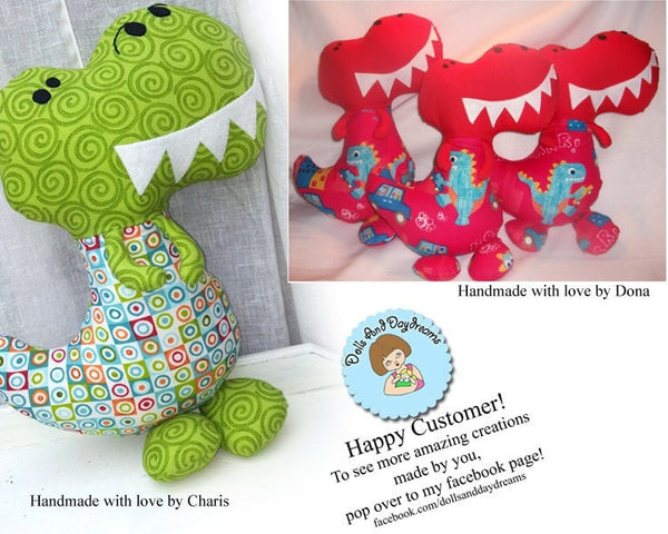 Big Boy Dinosaur Sewing Pattern - Dolls And Daydreams - 5