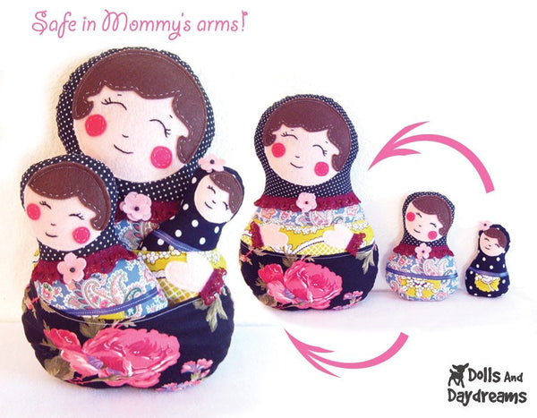 Babushka Sewing Pattern Set of 3 - Dolls And Daydreams - 4