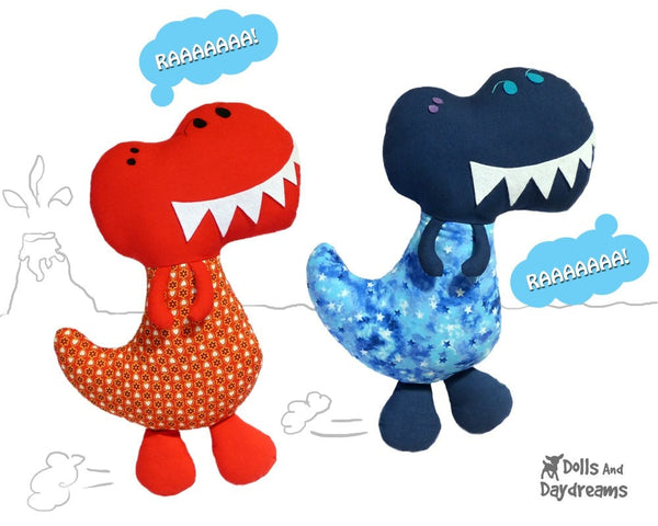 Big Boy Dinosaur Sewing Pattern - Dolls And Daydreams - 2