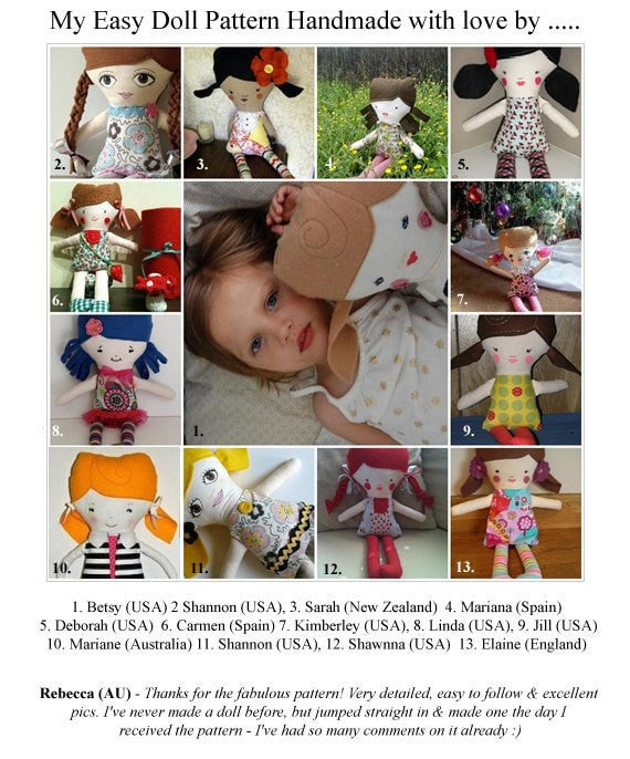 Easy Girl Doll Sewing Pattern - Dolls And Daydreams - 5