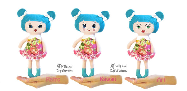 All 5 Girl Doll Face Embroidery Machine Patterns - Dolls And Daydreams - 6