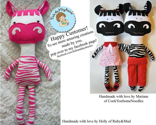Horse and Zebra Sewing Pattern - Dolls And Daydreams - 5