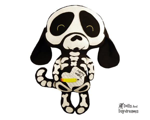 Skeleton Dog Sewing Pattern - Dolls And Daydreams - 1