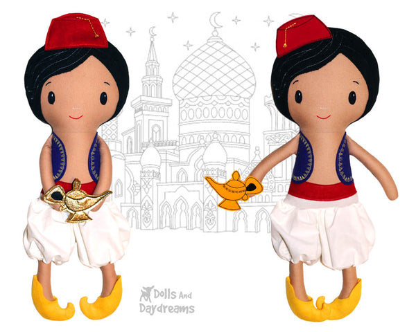  Aladdin boy cloth doll Sewing Pattern by dolls and daydreams diy toy
