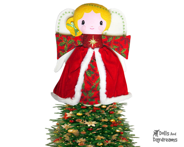 Guardian Angel Christmas tree topper Sewing Pattern - Dolls And Daydreams - 1