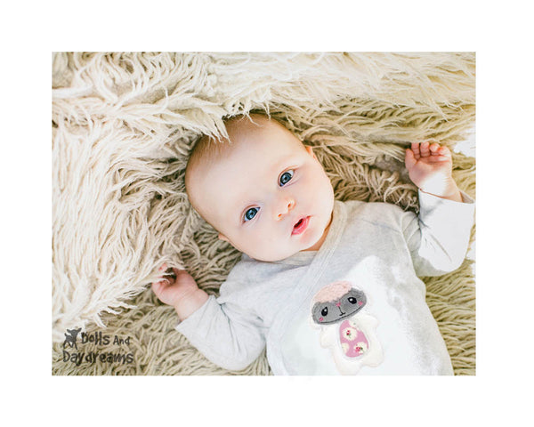 Plush Toy Lamb Snuggle PDF Sewing Pattern Applique by dolls and daydreams DIY Baby Shower Gift