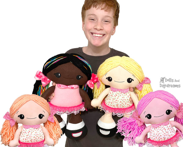 Big Foot Best Friends In The Hoop Machine Embroidery BFF Beauties Doll Pattern Kawaii Cute Yarn hair Girl ITH Cloth Dolly by Dolls And Daydreams