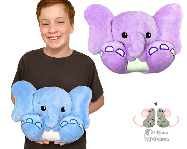 BFF Big Feet Friends In The Hoop Machine Embroidery Elephant DIY Kawaii Cute ITH Cute Plush Toy by Dolls And Daydreams