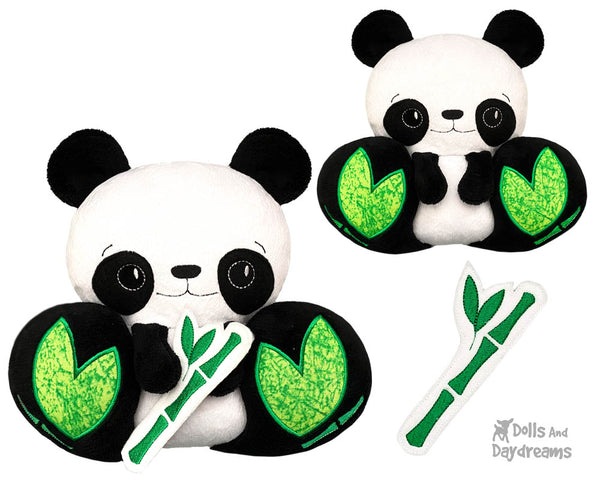 Machine Embroidery Panda Bear DIY Kawaii Cute ITH Cute Plush Teddy Toy by Dolls And Daydreams