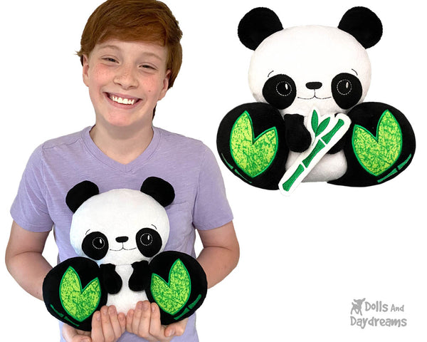 BFF In The Hoop Machine Embroidery Panda Bear DIY Kawaii Cute ITH Cute Plush Teddy Toy by Dolls And Daydreams