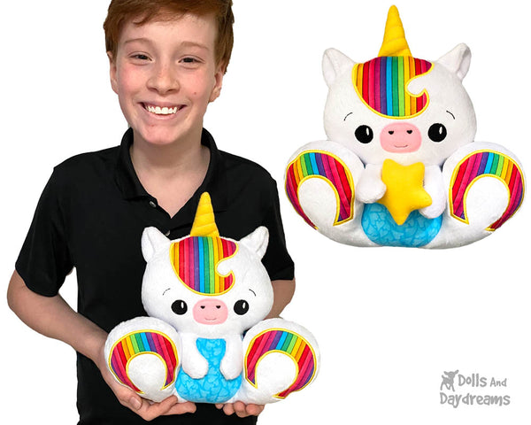 ITH Machine Embroidery BFF Big Footed Friends Unicorn Pattern DIY Cute kawaii Plush Cloth Toy In The Hoop by Dolls And Daydreams