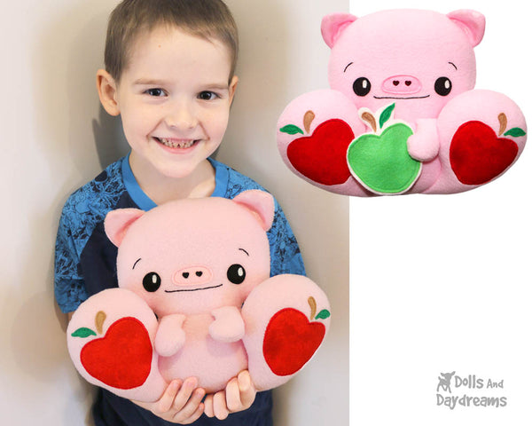 Big Foot Friend Piggy Pig PDF Softie Sewing Pattern DIY Kawaii Cute Plush Toy by Dolls And Daydreams
