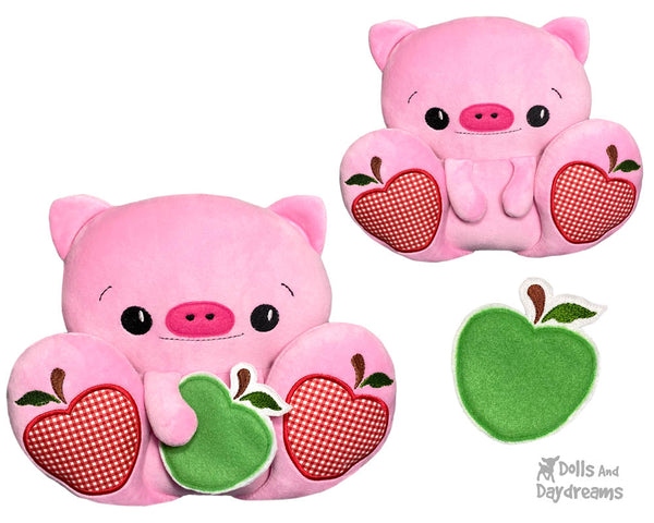 BFF Big FIn The Hoop Machine Embroidery Pig DIY Kawaii ITH Cute Plush Stuffie Soft Toy by Dolls And Daydreams