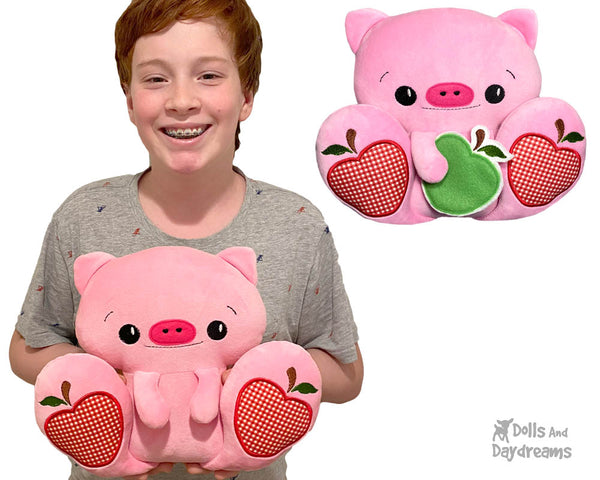 BFF Big Foot Friends In The Hoop Machine Embroidery Pig DIY Kawaii Cute ITH Cute Plush Toy by Dolls And Daydreams