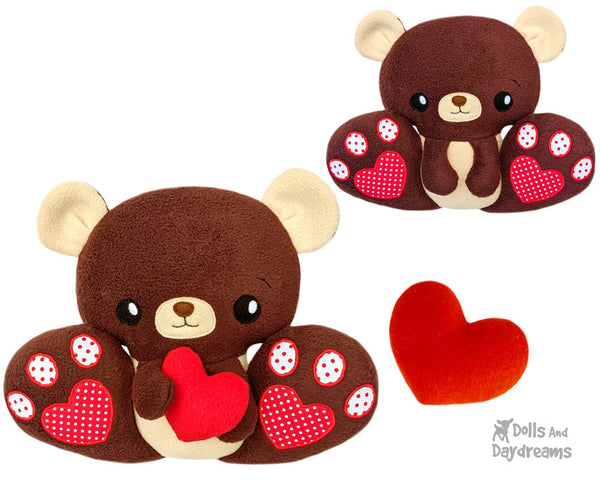 BFF Big Footed Friend Teddy Bear Sewing Pattern DIY Kawaii Cute ITH Cute PDF Plush Toy by Dolls And Daydreams