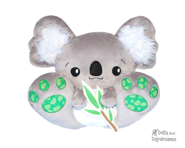 BFF Big Footed Friends Koala PDF Sewing pattern DIY Kawaii Cute Australian Plush Teddy Toy by Dolls And Daydreams