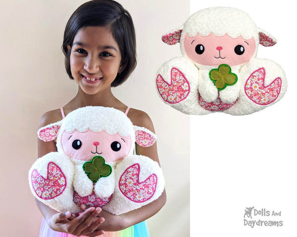 BFF Big Footed Friends Lamb Sewing Pattern DIY Kids Sheep Plush soft toy by Dolls And Daydreams