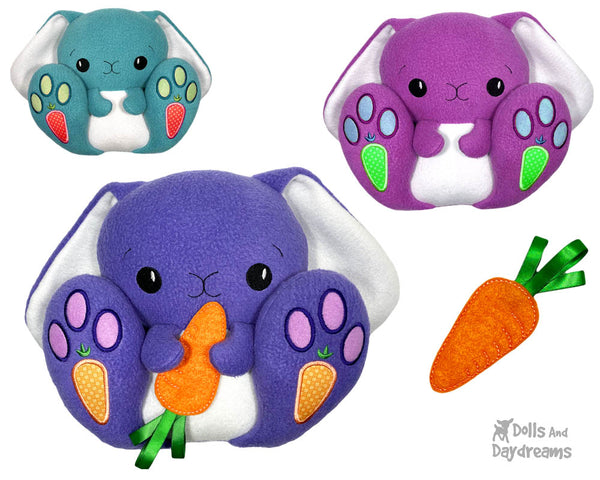 ITH Machine Embroidery BFF Big Footed Friends Bunny Rabbit Pattern DIY Kids Easter Plushie In The Hoop by Dolls And Daydreams