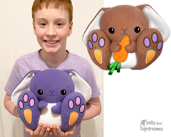 ITH Machine Embroidery BFF Big Footed Friends Easter Bunny Rabbit Pattern DIY soft toy In The Hoop by Dolls And Daydreams