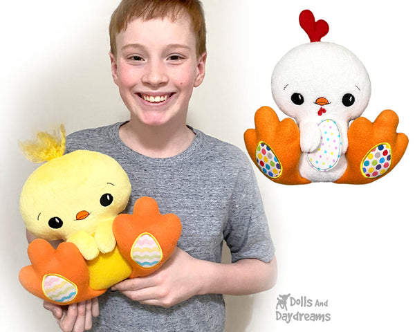 ITH Machine Embroidery BFF Big Footed Friends Chick plush Hen Pattern DIY In The Hoop by Dolls And Daydreams