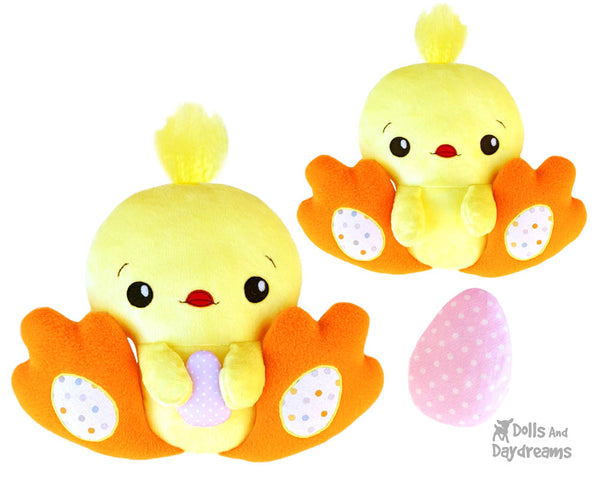 BFF Big Footed Friends Chick Chicken Sewing Pattern Plushie DIY Kids softie toy by Dolls And Daydreams