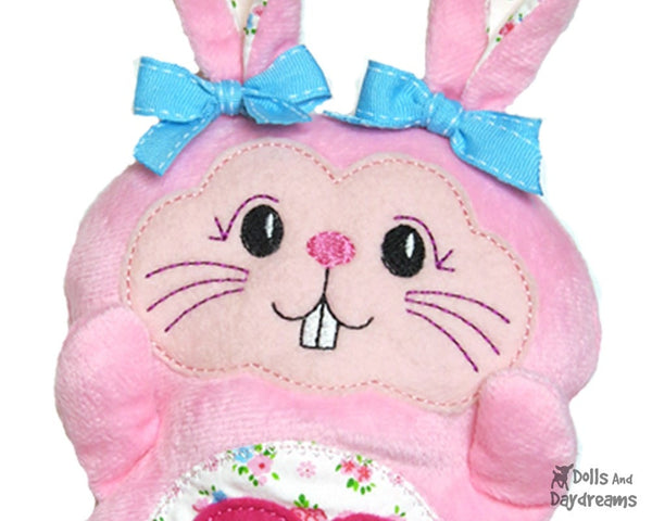 Machine Embroidery Bunny Face - Dolls And Daydreams - 5