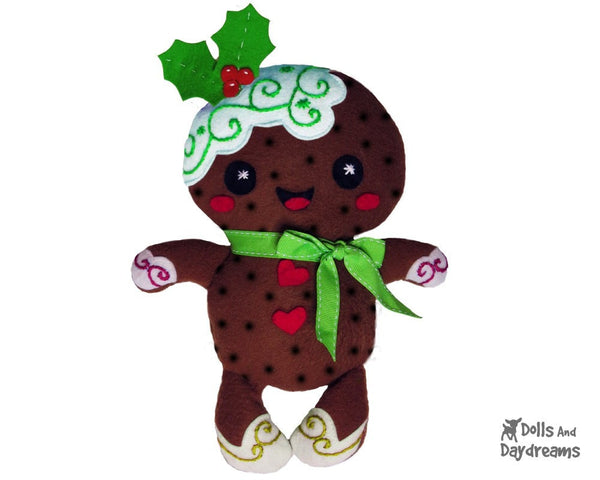 Gingerbread Christmas Pud Sewing Pattern - Dolls And Daydreams - 3