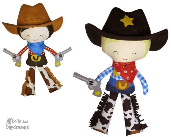 Cowboy Sewing Pattern - Dolls And Daydreams - 1