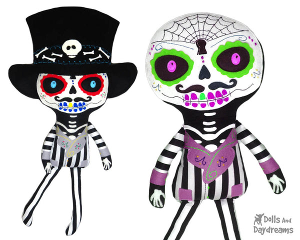 Day of the Dead Boy Sewing Pattern by Dolls And Daydreams fabric doll diy tutorial