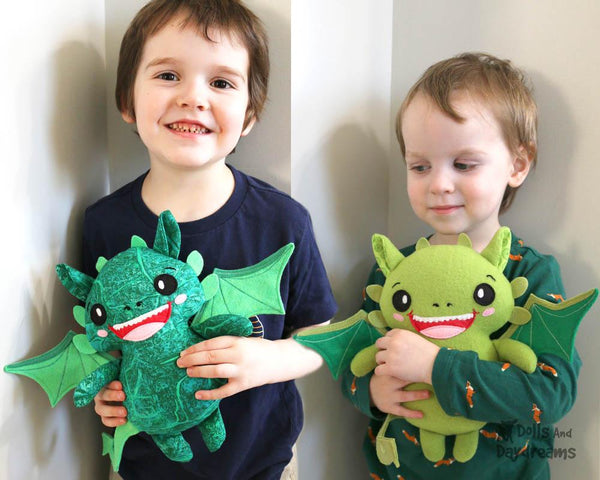 Dragon PDF Sewing Pattern cute diy childrens plushie toy by Dolls And Daydreams 
