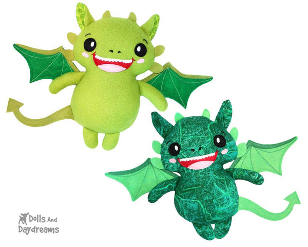 Dragon PDF Sewing Pattern cute diy kids plushie toy by Dolls And Daydreams
