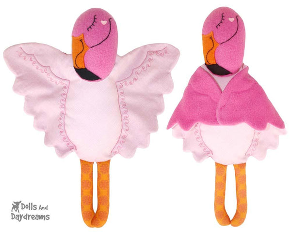 Flamingo Stuffed Animal Sewing Pattern by Dolls And Daydreams DIY Lovie