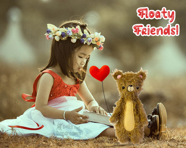 ITH Floaty Friends Teddy Bear Pattern plush in the hoop machine embroidery childrens soft toy stuffie DIY softie by dolls and daydreams