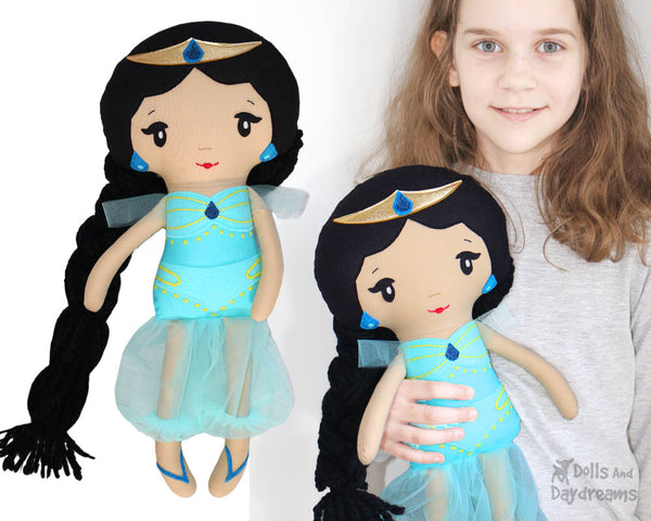Genie Princess Jasmine cloth doll Sewing Pattern by dolls and daydreams diy
