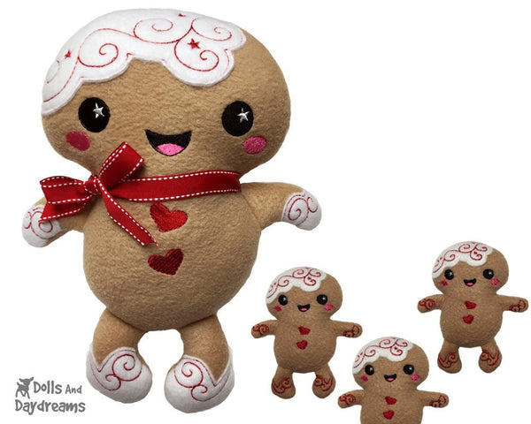 Embroidery Machine Gingerbread Man ITH Pattern - Dolls And Daydreams - 1
