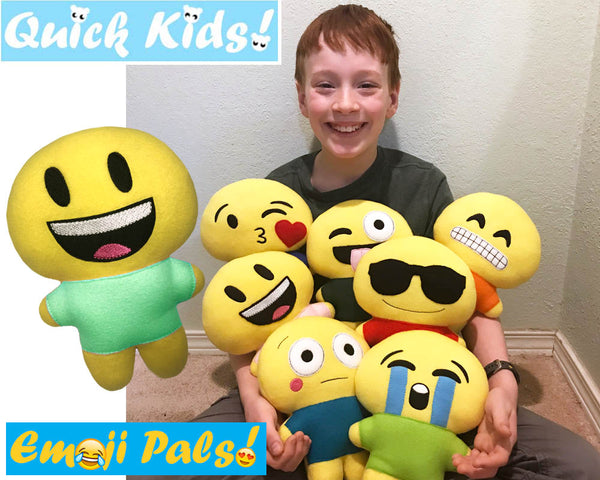 ITH Quick Kids Angry Emoji Doll Plush Pattern DIY Machine Embroidery Soft Toy