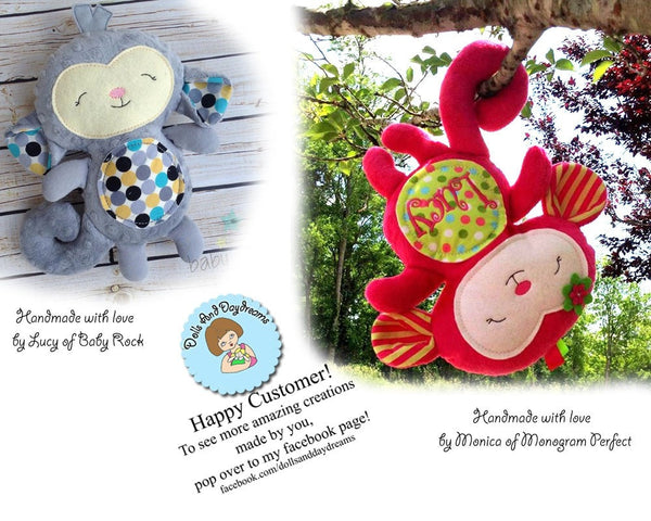 Embroidery Machine Monkey Pattern - Dolls And Daydreams - 5