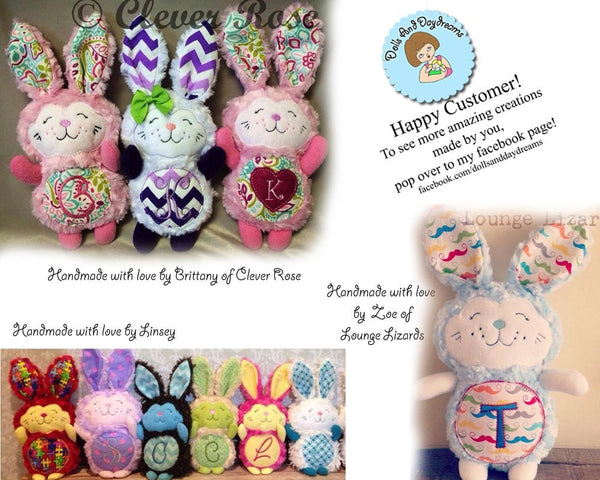 Embroidery Machine Bunny Rabbit Pattern - Dolls And Daydreams - 3