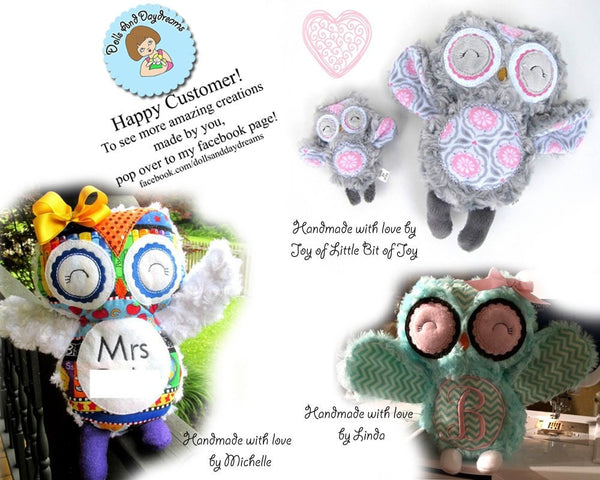Embroidery Machine Owl Pattern - Dolls And Daydreams - 4