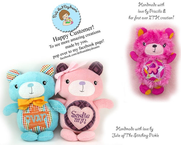 Embroidery Machine Teddy Bear ITH Pattern - Dolls And Daydreams - 6