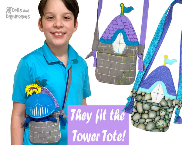 In The Hoop Machine Embroidery Tiny Knight King Doll fits the Tower Castel Tote Bag Pattern by Dolls And Daydreams ITH DIY kawaii cute plush fairy tale cloth doll