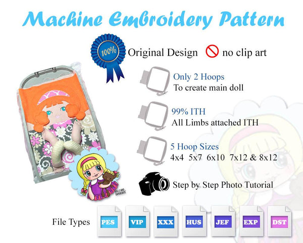 Embroidery Machine Timothy Boy Doll Pattern