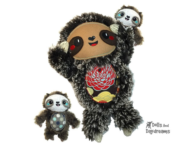 Embroidery Machine Sloth ITH Pattern - Dolls And Daydreams - 5